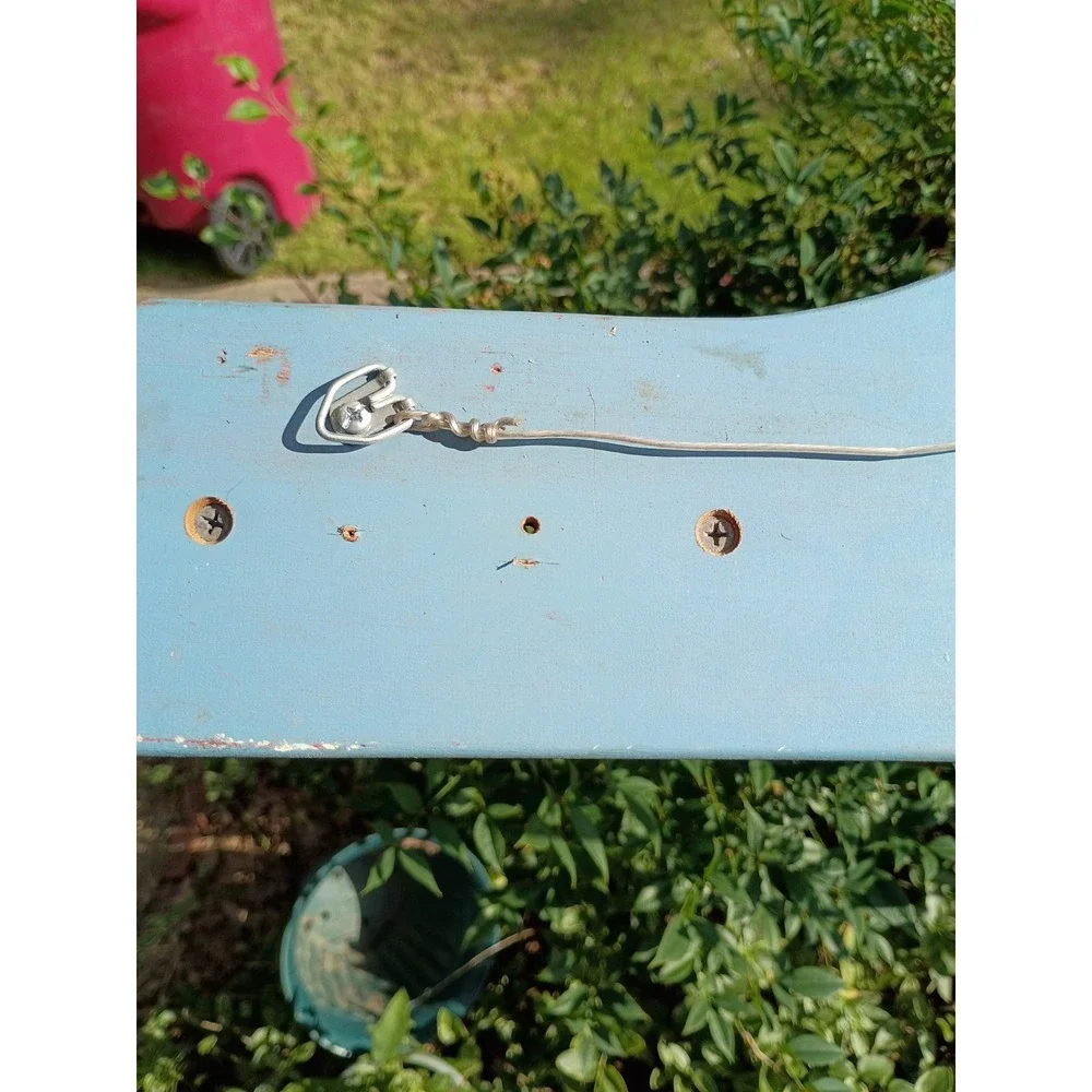 Rustic Blue Heart Wood Shelf Cottage Core 6 Peg 23
